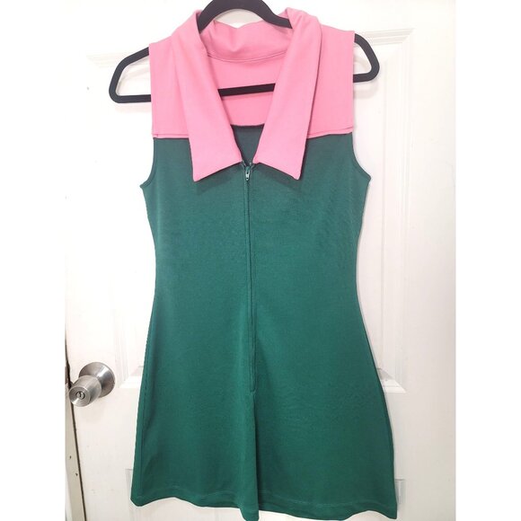 Smak Parlour Collection Retro-Inspired Green & Pink Sleeveless Dress Floral Acce - Picture 2 of 10